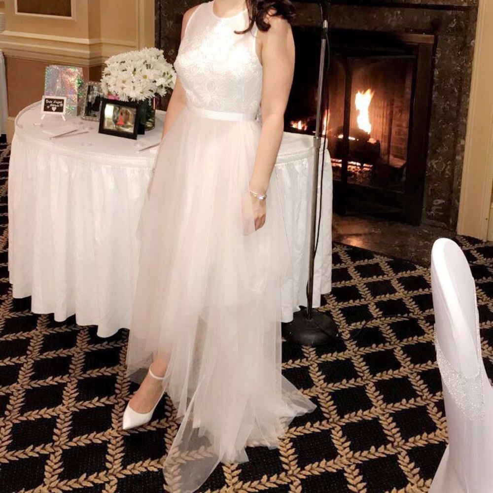 Bcbg white tulle dress